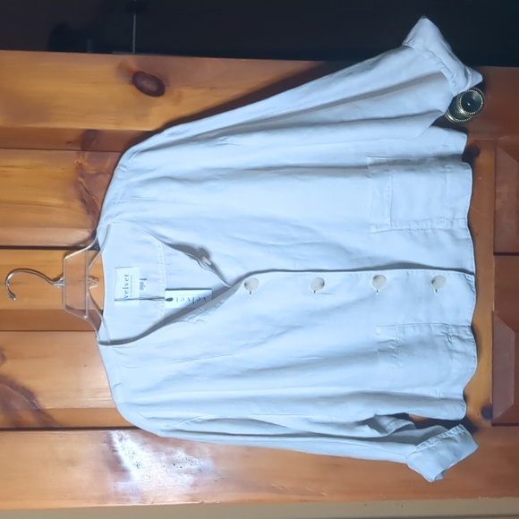 VELVET* By Graham & Spencer, Brielle linen button front long sleeve jacket XL - Picture 6 of 16